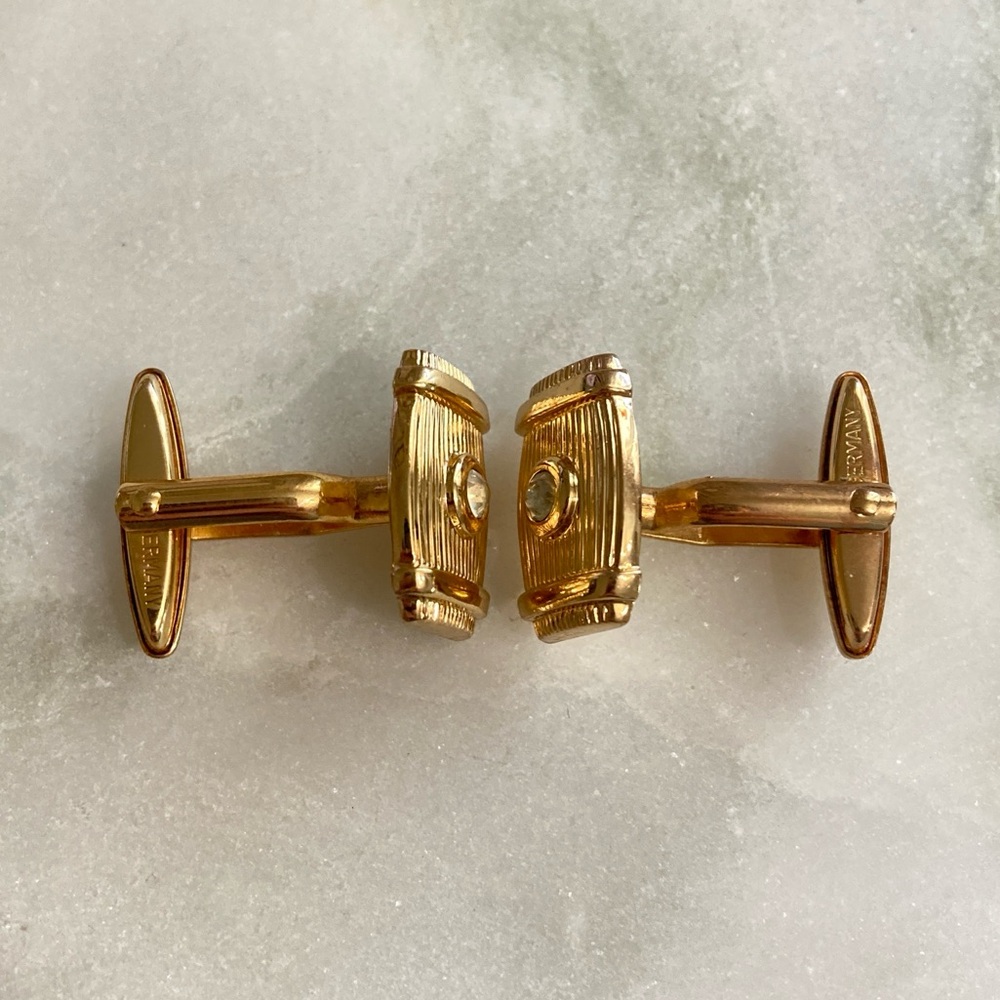 Auth Dior Vintage Crystal Cuff Links - Picture 3 of 6